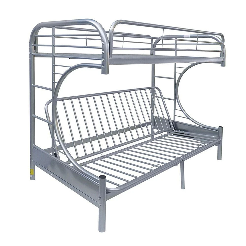 ACME Eclipse Twin over Full Futon Bunk Bed in Silver