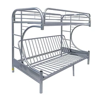 ACME Eclipse Twin over Full Futon Bunk Bed in Silver