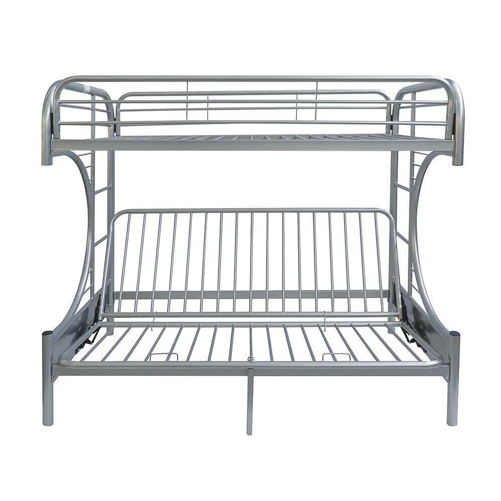 ACME Eclipse Twin over Full Futon Bunk Bed in Silver