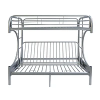 ACME Eclipse Twin over Full Futon Bunk Bed in Silver