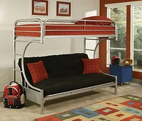 ACME Eclipse Twin over Full Futon Bunk Bed in Silver