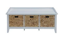 ACME Flavius Bench with Storage in White