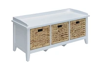 ACME Flavius Bench with Storage in White