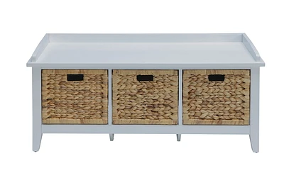 ACME Flavius Bench with Storage in White