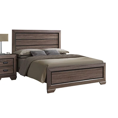 ACME Lyndon Queen Bed in Weathered Gray Grain