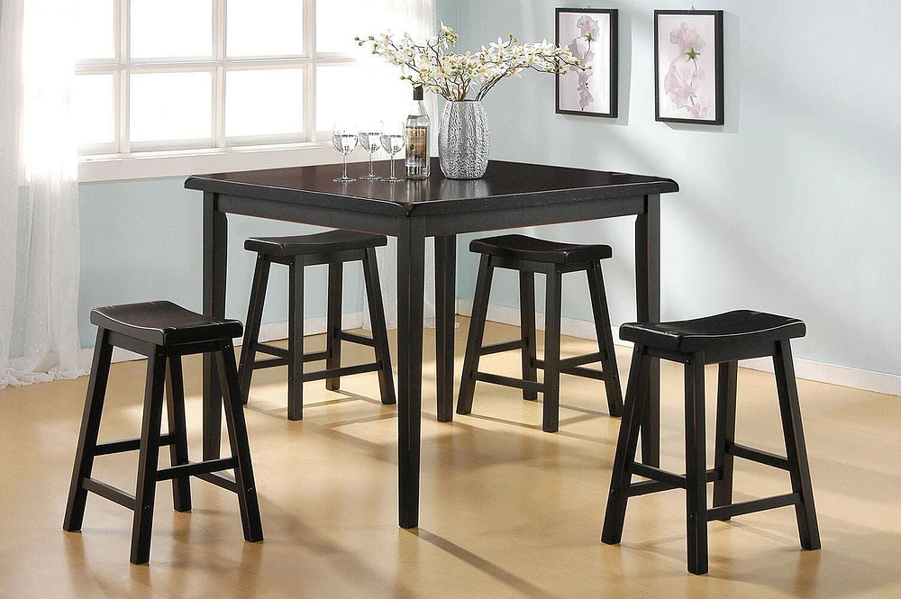 ACME Gaucho 5Pc Pack Counter Height Set in Black