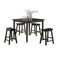 ACME Gaucho 5Pc Pack Counter Height Set in Black