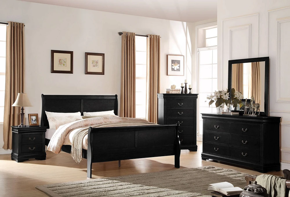 ACME Louis Philippe Queen Bed in Black