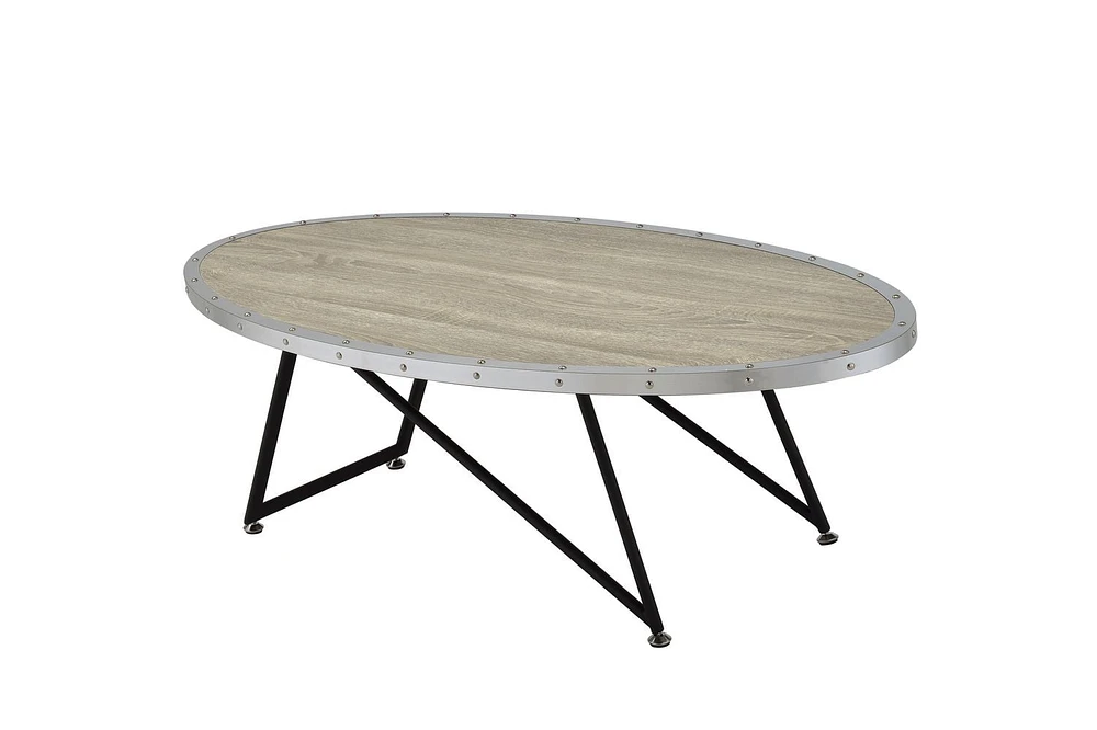 ACME Allis Coffee Table in Weathered Gray Oak