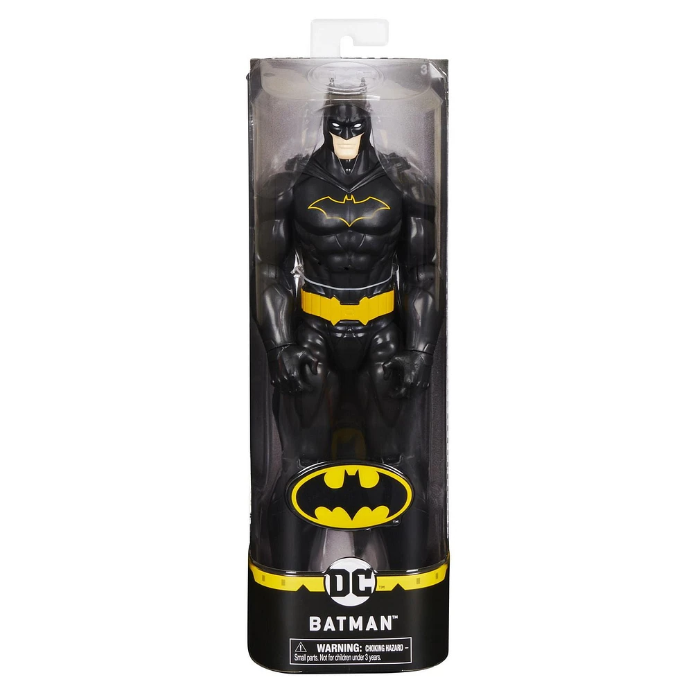 Batman 12-inch Action Figure (Black Suit), for Kids Aged 3 and up