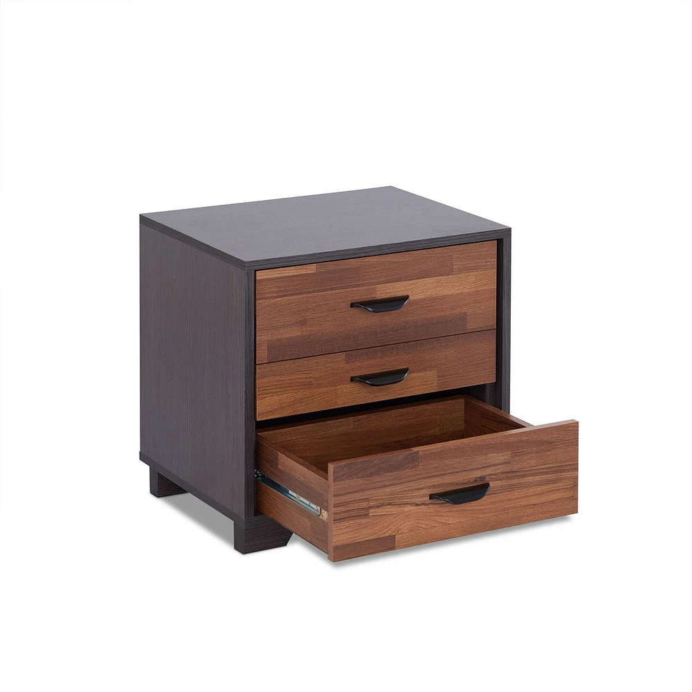 ACME Eloy Nightstand in Walnut & Espresso