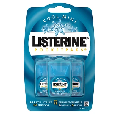 Listerine Pocketpaks Cool Mint, 72 Breath Strips, 72 EA