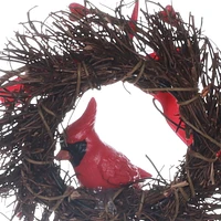 HOLIDAY TIME TWIG BIRD WREATH ORNAMENT, WREATH ORNAMENT