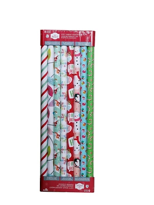 Holiday Time Christmas Wrapping Paper 8 Rolls Assortment