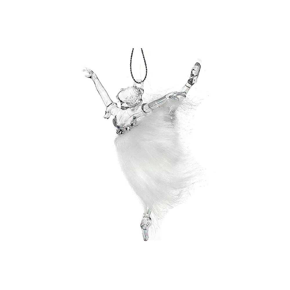 Ballerina With Fur Tutu Ornament - Set of 12