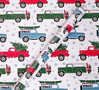 Holiday Time Christmas Gift Wrapping Paper Reversible Roll, Christmas Tree Truck, Quantity 60 square feet