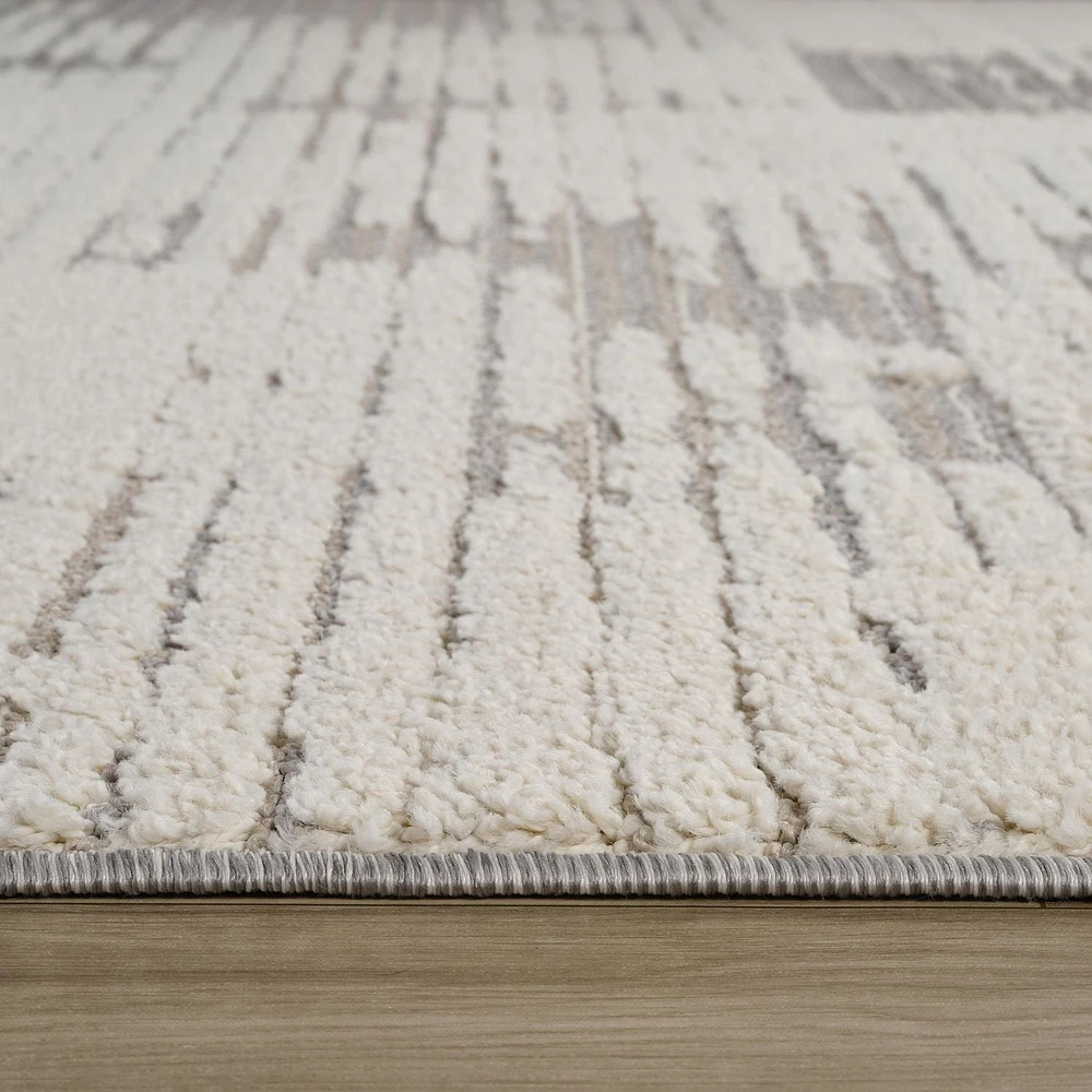 Rug Branch Nimbus Abstract Indoor Area Rug, Cream Grey, Modern - Living Room, Bedroom, Dining Room, and Kitchen