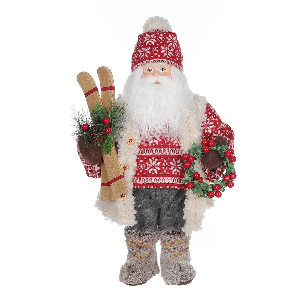 HOLIDAY TIME16IN FABRIC SANTA TABLETOP DECOR