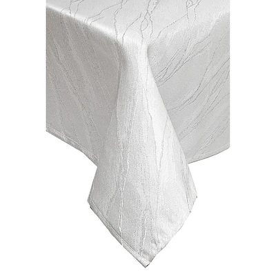 White Marble Tablecloth With Lurex (54" X 72") 