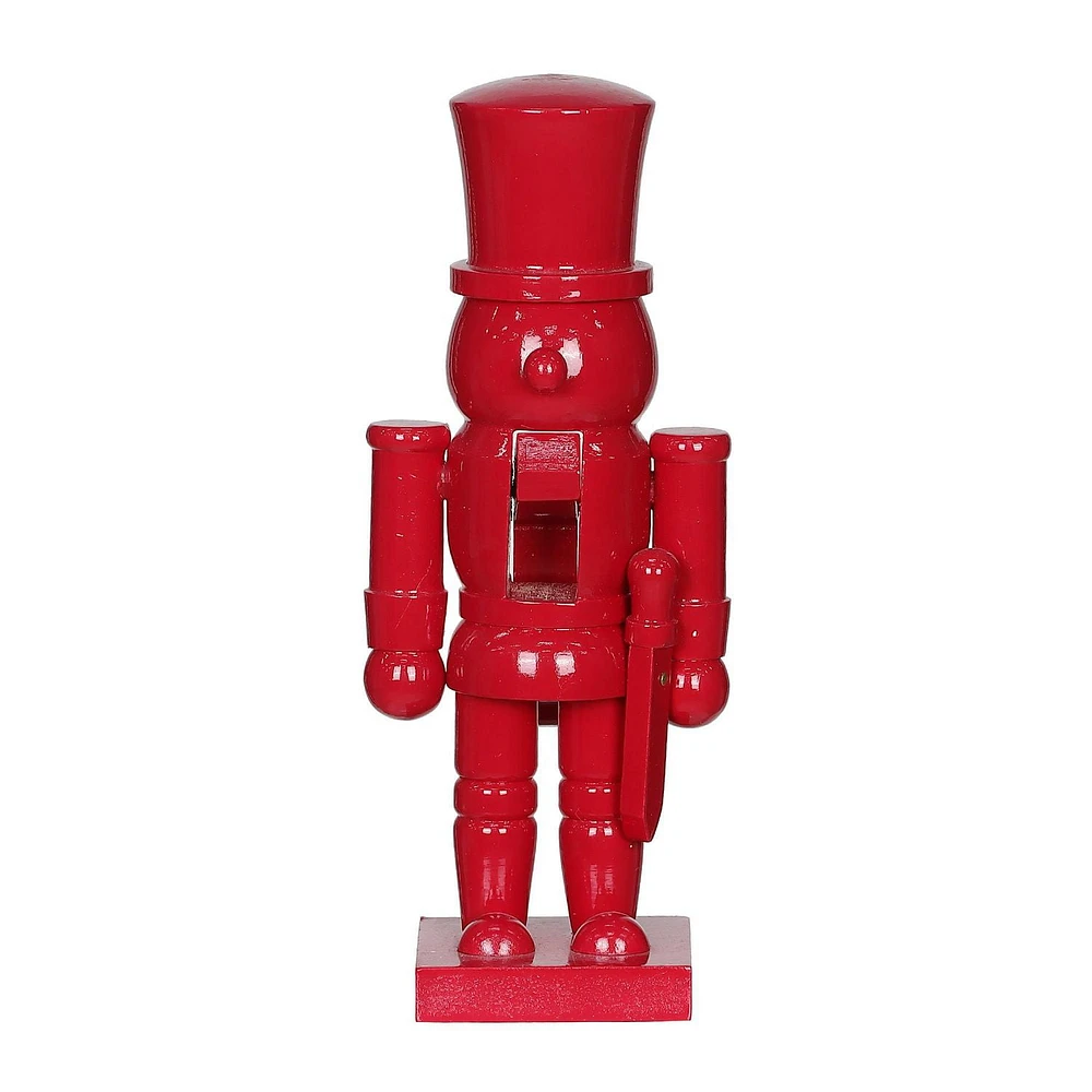 HOLIDAY TIME RED WOOD NUTCRACKER