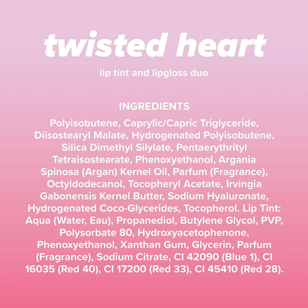 Lottie - Twisted Heart - Lip Tint & Lipgloss Duo - 2 x 2.05g, Duo Lip Tint & Gloss