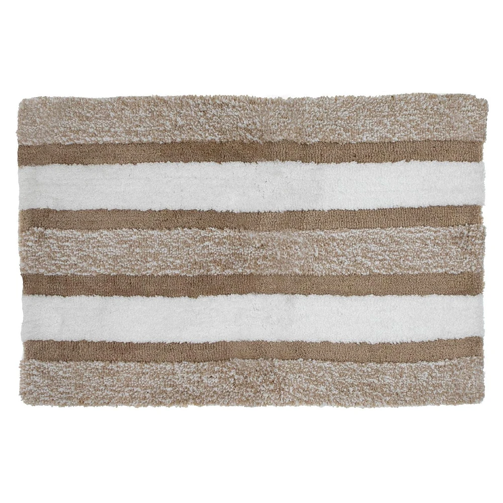 Microfibre Striped Bath Mat (Taupe) (20 X 32)