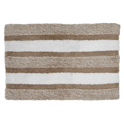 Microfibre Striped Bath Mat (Taupe) (20 X 32)