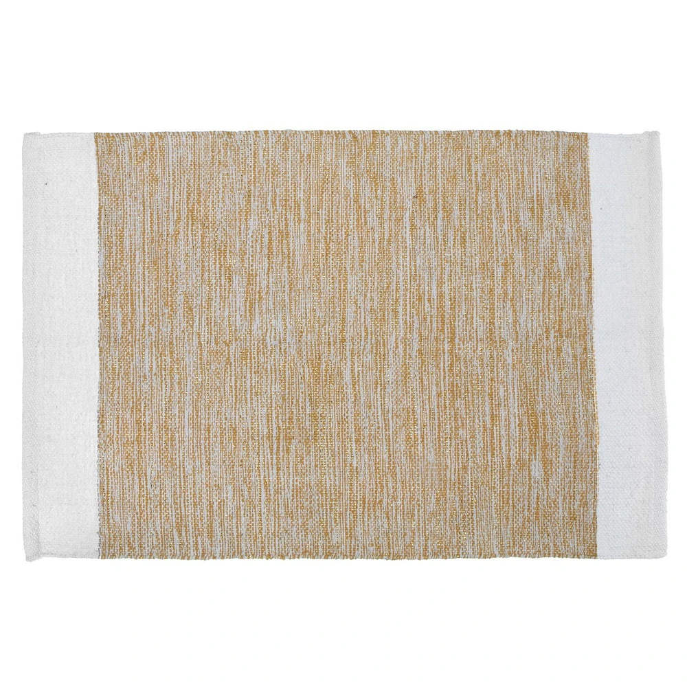 Handloom Cutton Rug With Lurex (Gold)