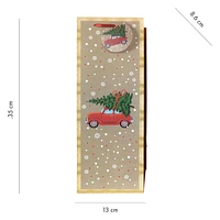 CHRISTMAS GIFT BAG - TREE/CAR DESIGN, WINE BAG 12.8X8.4X36cm, Wine Bag