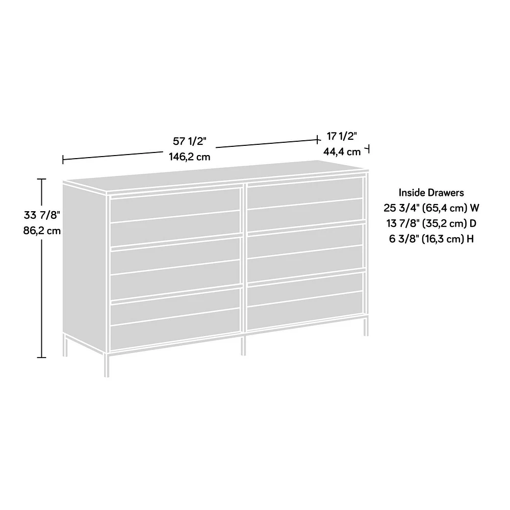 Sauder® Boulevard Cafe 6-Drawer Dresser