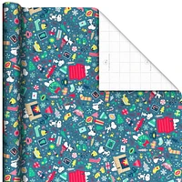 Hallmark Peanuts Christmas Wrapping Paper with Cutlines on Reverse (3 Rolls: 60 sq. ft.)