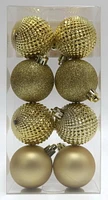 8CTS 50MM SHATTERPROOF ORNAMENTS-GOLD