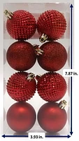 8CTS 50MM SHATTERPROOF ORNAMENTS-RED