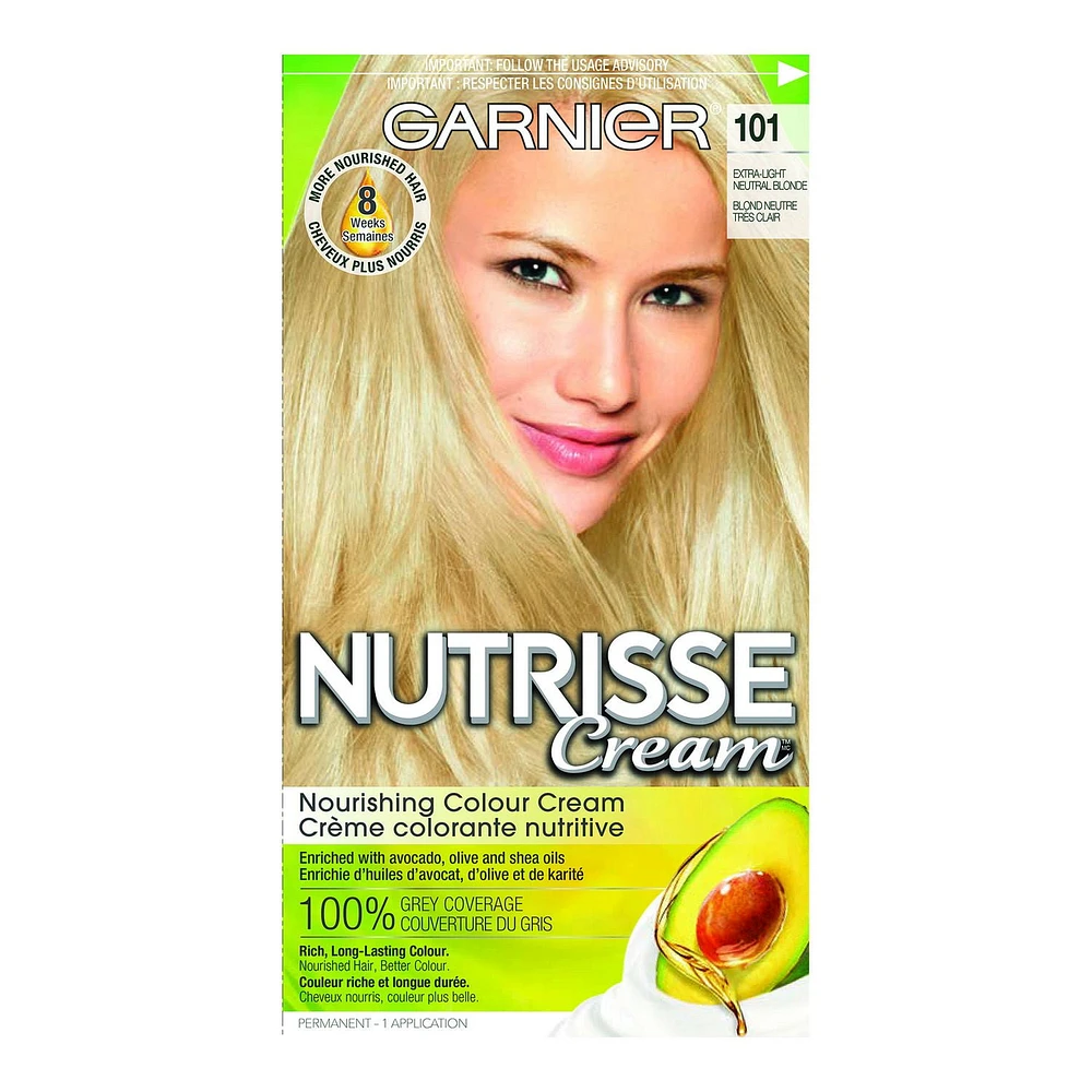 Garnier Nutrisse Ultra Crème, Permanent Hair Dye, Long-Lasting,1 unit, 100% Grey Coverage