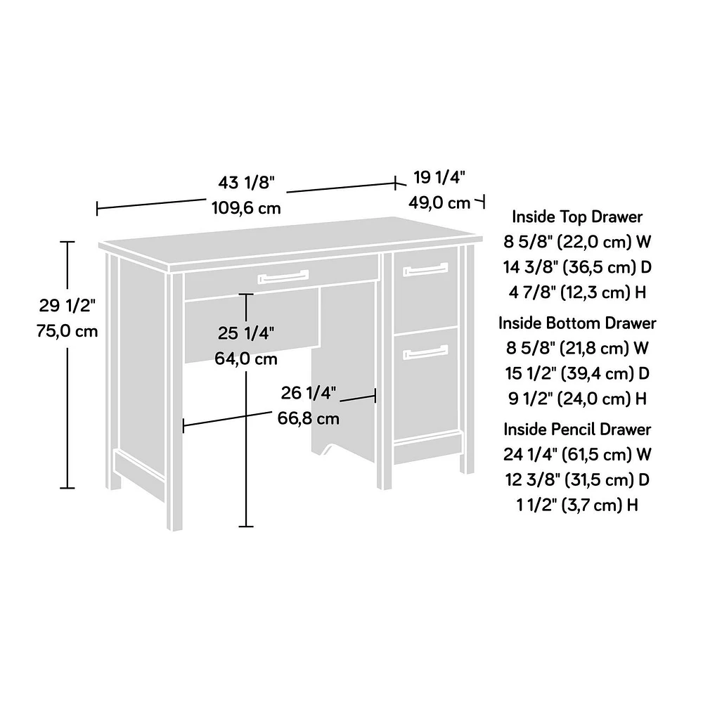 Sauder® Cannery Bridge Desk, Lintel Oak®, 426140