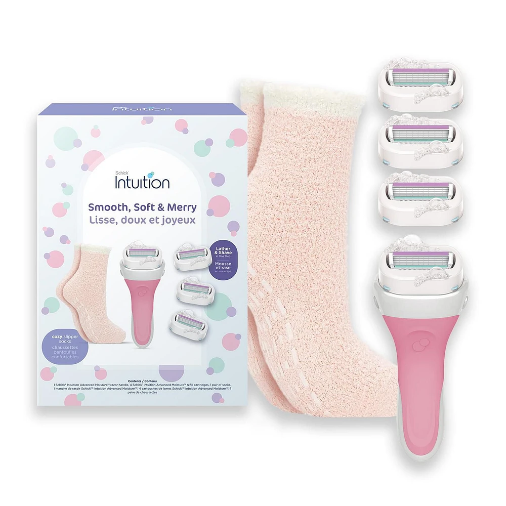 Intuition Holiday Gift Box, 1 Razor / 4 Refill / 1 Socks