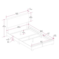 Celeste Modern Upholstered Queen Bed Frame with Headboard