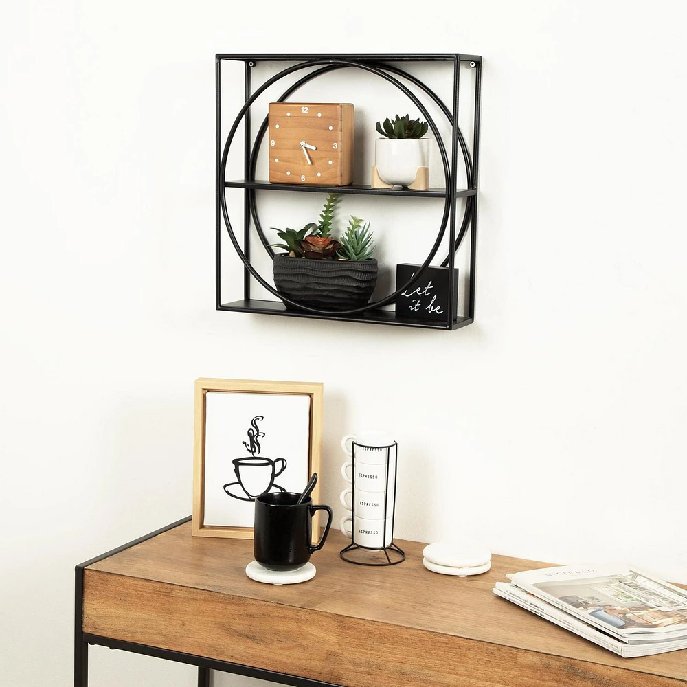 hometrends Pirzada Square Metal Wall Shelf