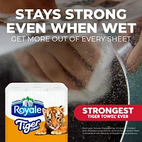 Royale Tiger Towel Paper Towel, 6 Equal 8 Handy Half Sheet Rolls, 2-Ply, 66 Half Sheets