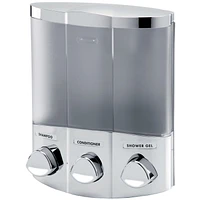 Better Living Products 76344-1 EURO Series TRIO 3 Chamber Wall Mount Soap and Shower Dispenser Chrome