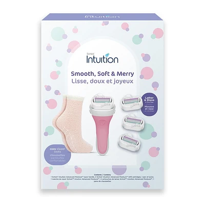 Intuition Holiday Gift Box, 1 Razor / 4 Refill / 1 Socks