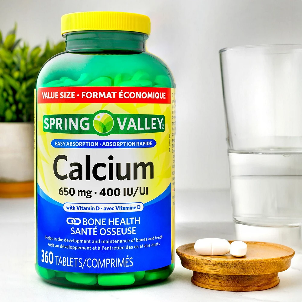 Spring Valley Calcium with Vit D 650 mg/400 IU, 360 Tablets