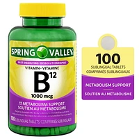 Spring Valley Vitamine B12 1000mcg 100 Comprimes Sublinguaux