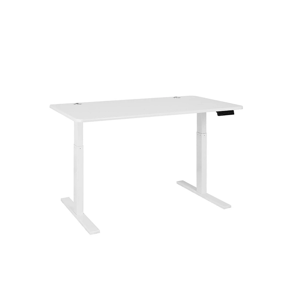 Standard Home Office Height-Adjustable Standing Desk - Dual Motor - White Frame - White Classic Top