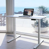 Standard Home Office Height-Adjustable Standing Desk - Dual Motor - White Frame - White Classic Top