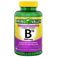 Spring Valley Vitamine B12 1000mcg 100 Comprimes Sublinguaux