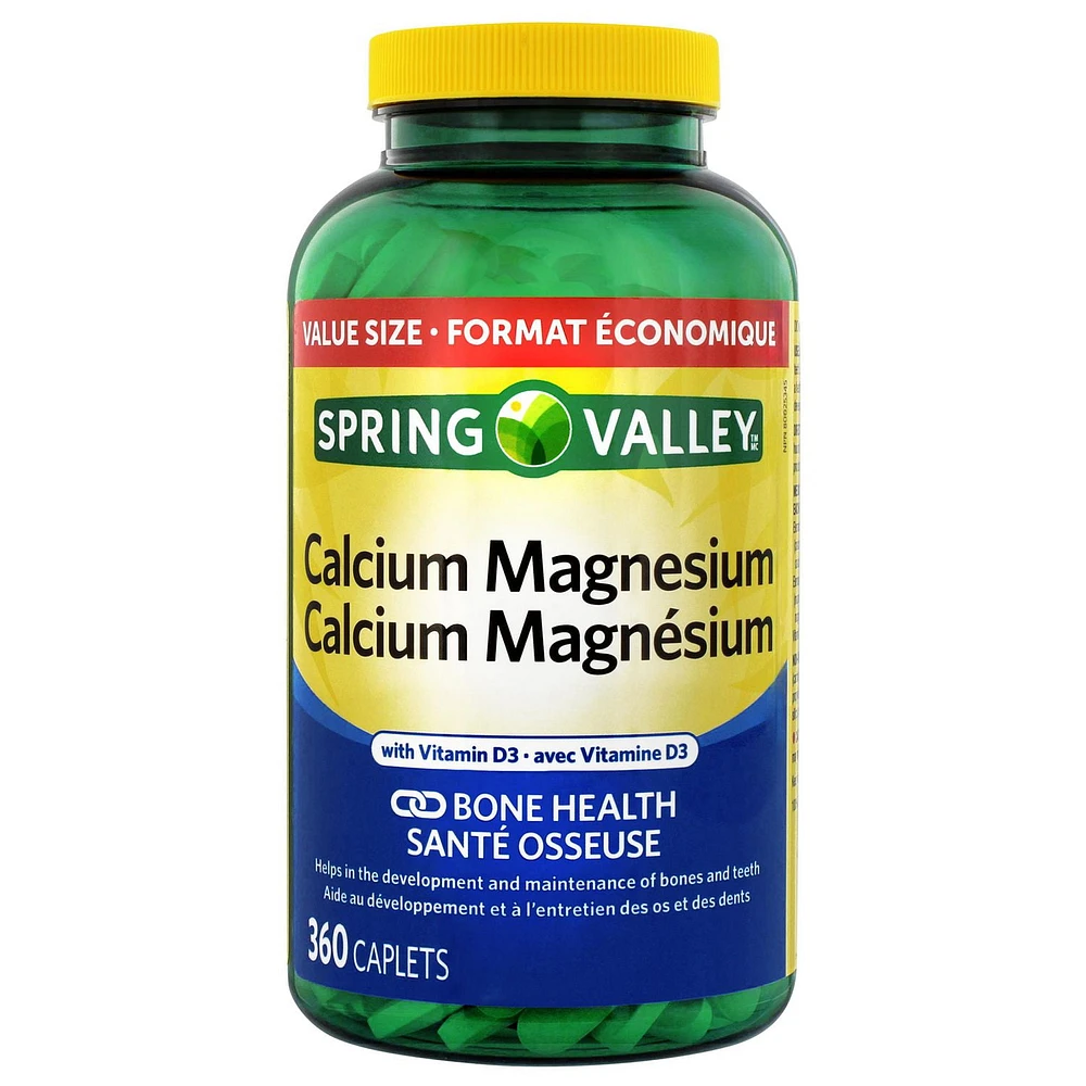 Spring Valley Calcium Magnesium with Vitamin D3, 360 Caplets