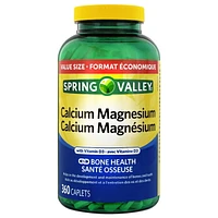 Spring Valley Calcium Magnesium with Vitamin D3, 360 Caplets