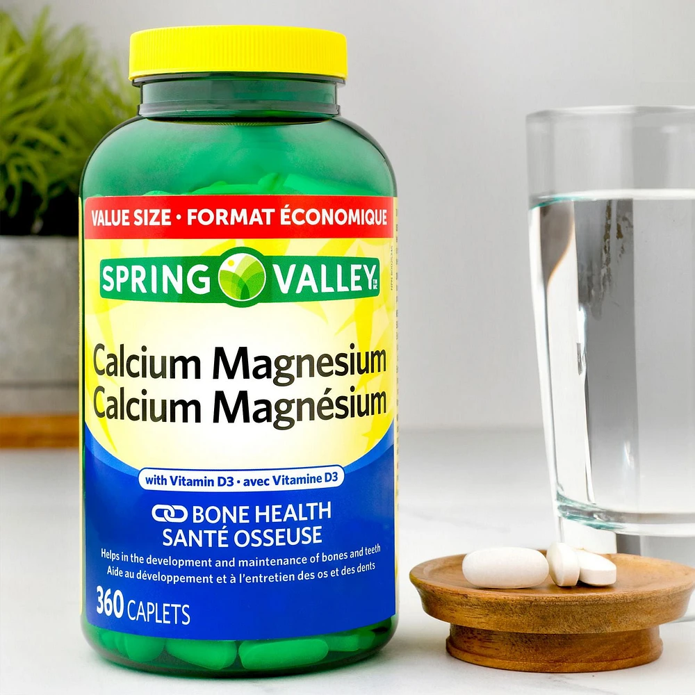 Spring Valley Calcium Magnesium with Vitamin D3, 360 Caplets