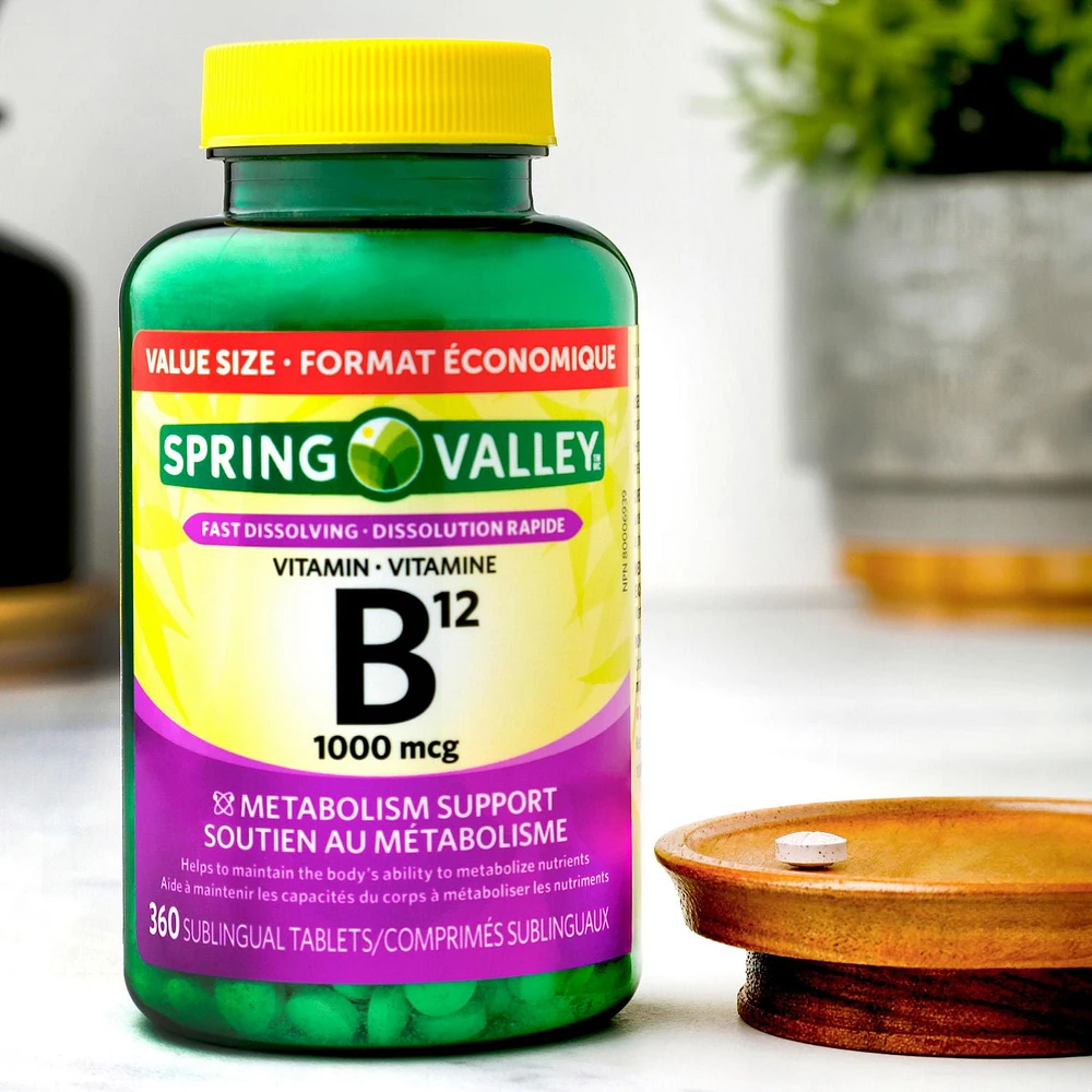 Spring Valley Vitamin B12 1,000 mcg, 360 Sublingual Tablets